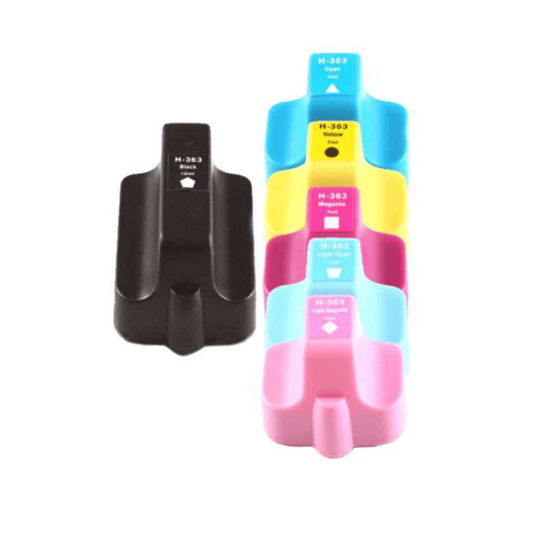 Pakke Sæt Hp 363xl  6 Farver Bk-C-M-Y-Lc-Lm  Alternativ  100 Ml - Inkpartner Aps