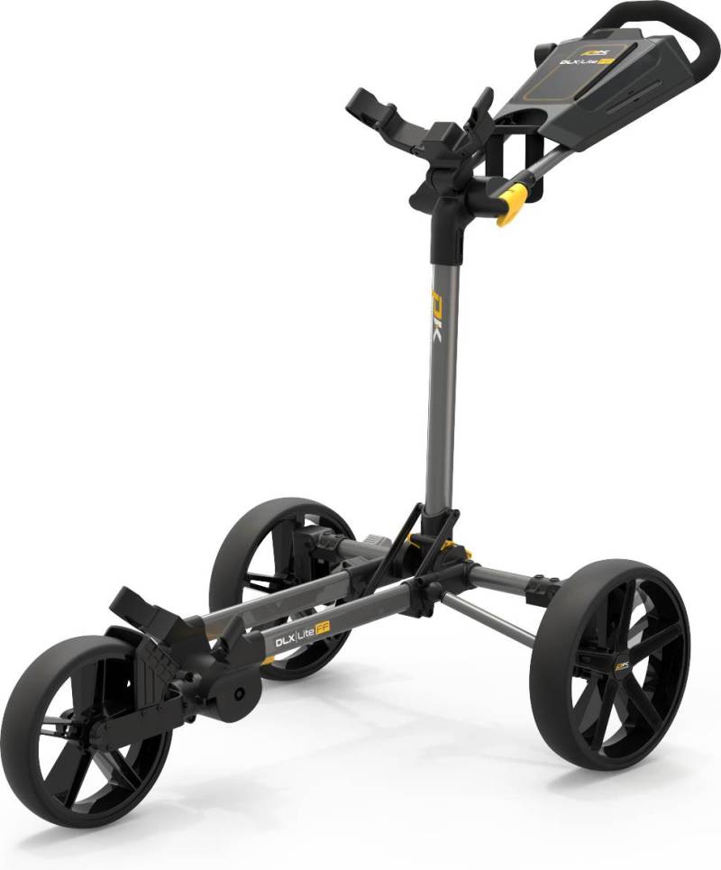 Powakaddy Dlx Lite Ff Golfvogn - Gun Metal/Yellow