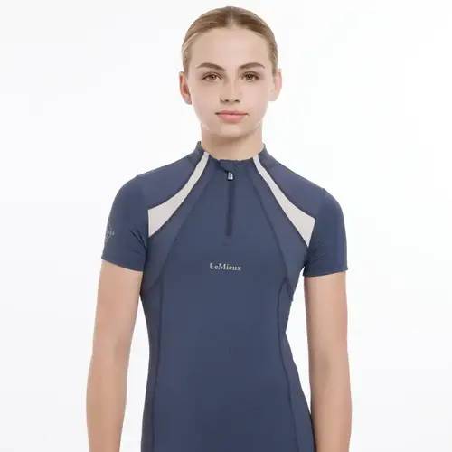 Lemieux Young Rider Mia Kortærmet Ridebluse - Dusk Blue - 13-14 år
