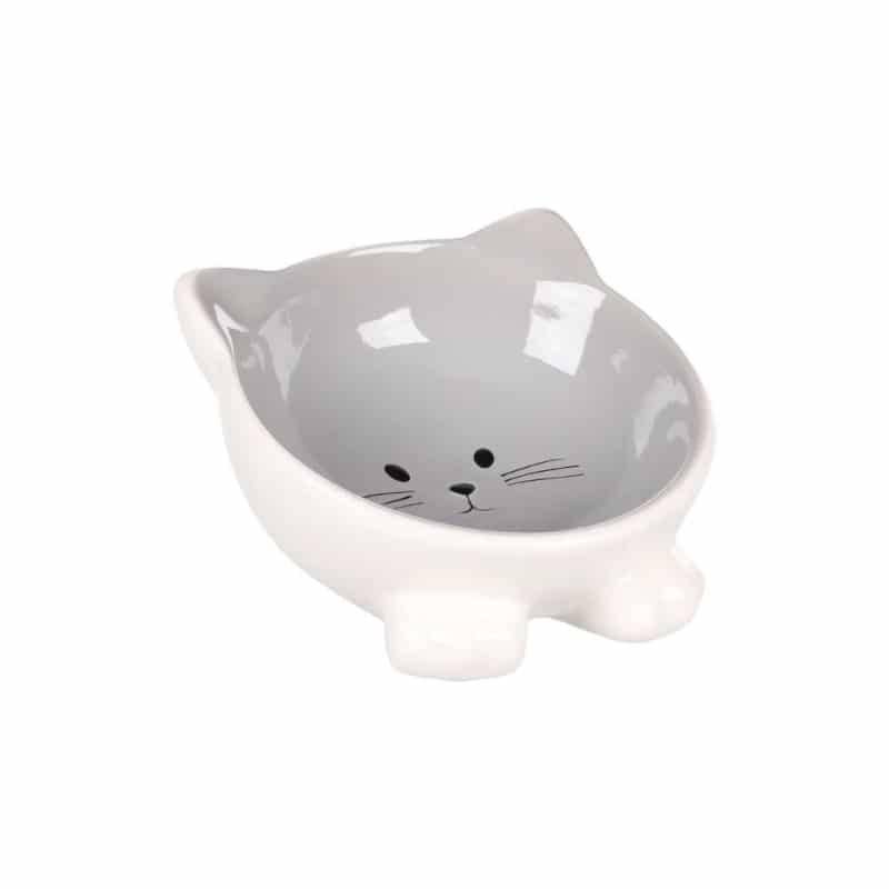 Puzi Foderskål Til Katte (grå) - Flamingo