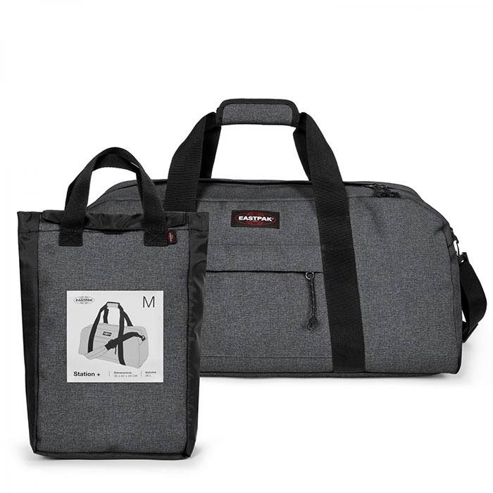 Eastpak Station+ M Duffeltaske 58l, Black Denim - Duffel Tasker