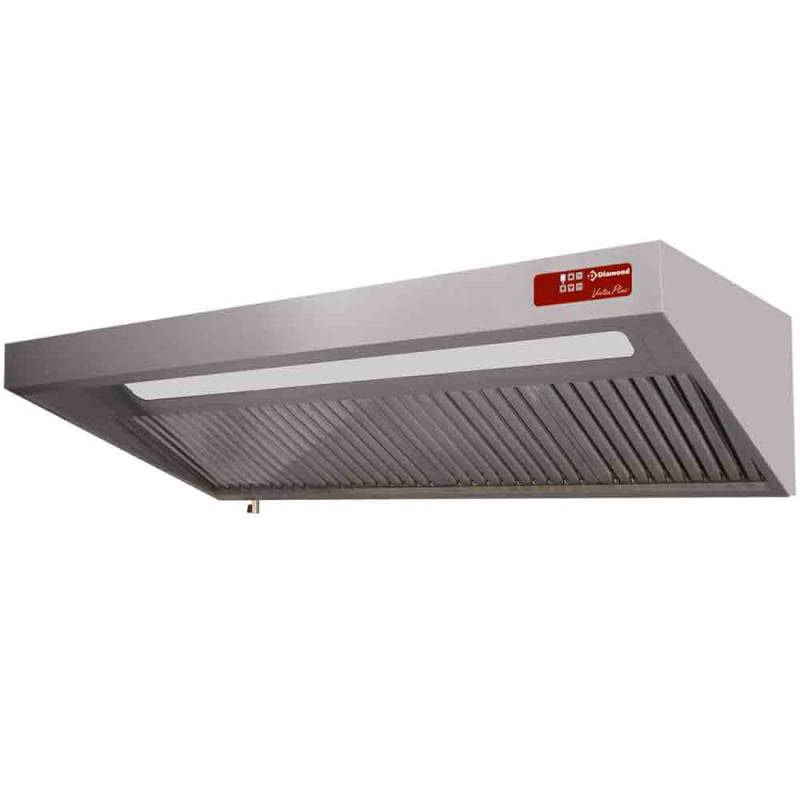 Emhætte, (8/9t-2500 M3/T) 120 Pa, Belysning, Variator, 4x Filtre - Diamond