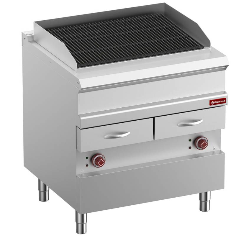 Elektrisk Dampgrill, Modul 1/1, Rist I Støbejern "dobbeltsidet" - Diamond