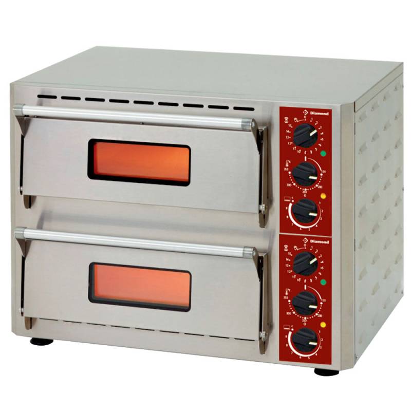 Pizzaovn, El, 2 Kamre (3 + 3 Kw), 430x430xh100 Mm - Diamond
