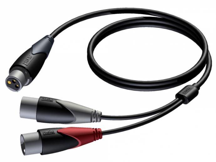 Procab Cla735 - Xlr Hun Til 2xxlr Han Y-Spilt Kabel - 1,5m
