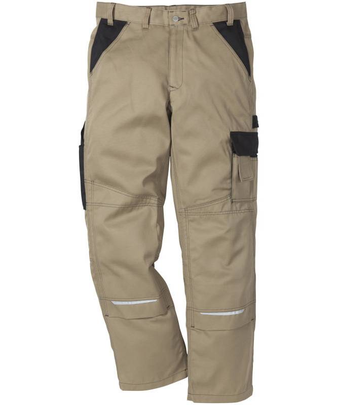 Kansas/Fristads Icon Bukser (khaki/Sort, 42) - Kansas Arbejdstøj