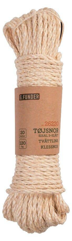 G. Funder Tøjsnor Natur Sisal 20 M 1 Stk