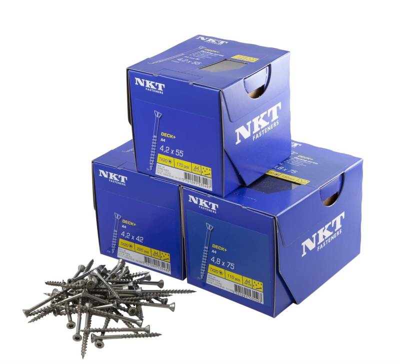 Itw Fasteners+, Rustfrit Kv. A4 - Terrasseskrue - 4,2 X 55 - 136705