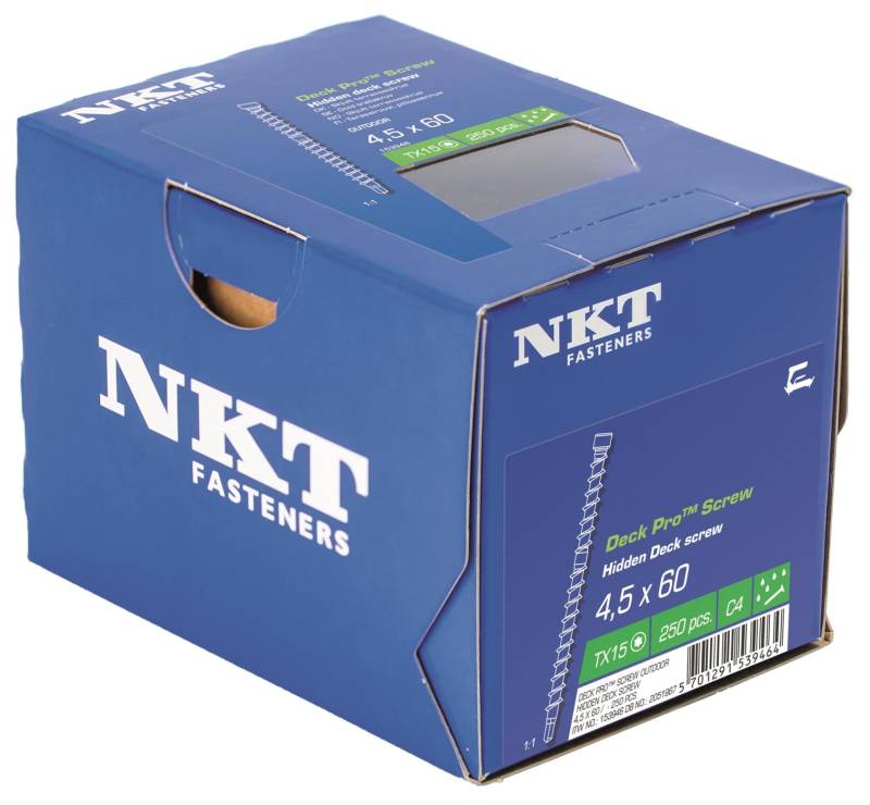 Itw Dch Fasteners+, Udendørs - Skjult Terrasseskrue - 4,5 X 60 - 153946