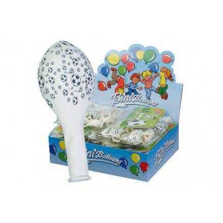 Bini Balloons Balloner Fodbold Hvid ø29cm - 6 Stk
