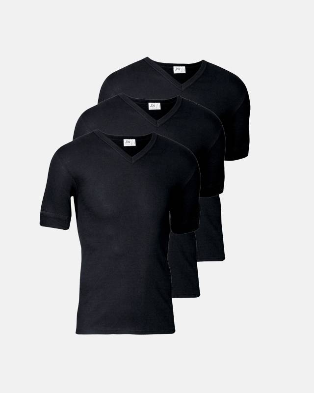 T-Shirts "v-Neck" 3-Pak | 100% Bomuld | Sort - Jbs