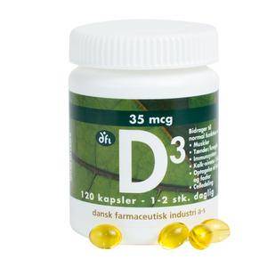 D3-Vitamin, 35 Mcg - 120 Kaps. - Dfi - Grønne Vitaminer