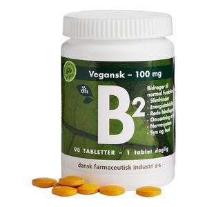 B2-Vitamin, 100 Mg - 90 Tabl. - Dfi - Grønne Vitaminer