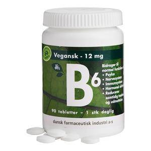 B6-Vitamin, 12 Mg - 90 Tabl. - Dfi - Grønne Vitaminer