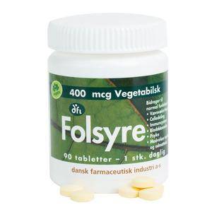 Folsyre, 400 Mcg - 90 Tabl. - Dfi - Grønne Vitaminer