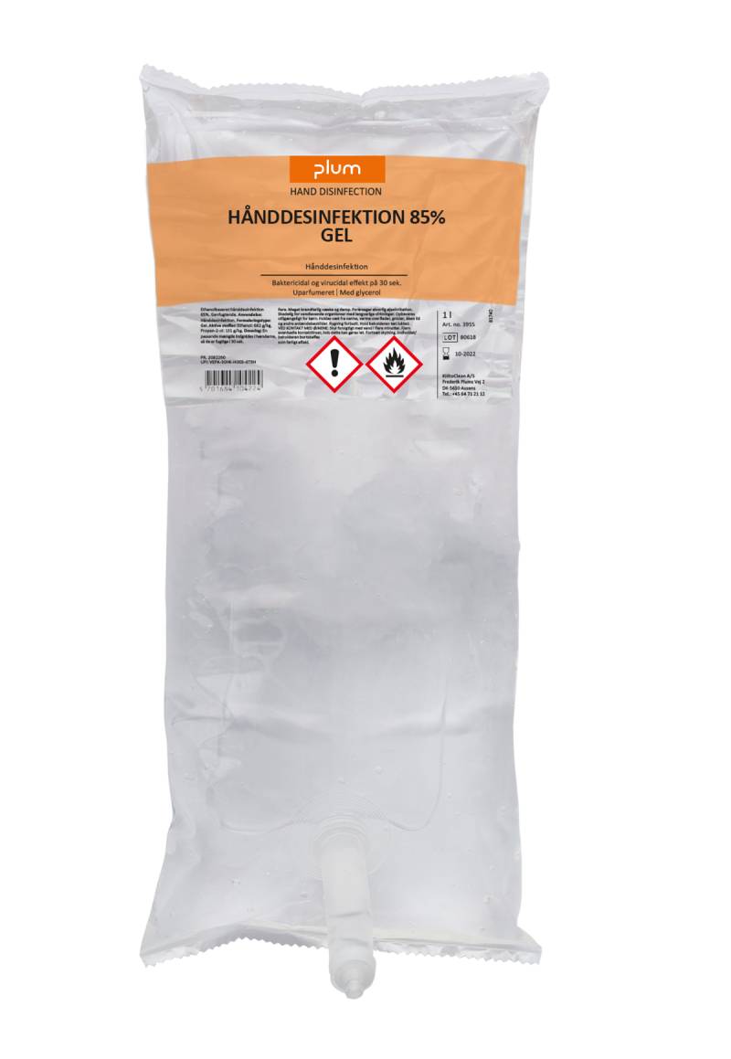 Plum Hånddesinfektion Gel Plum 85% Ethanol, Til Combiplum Dispenser 1 Ltr