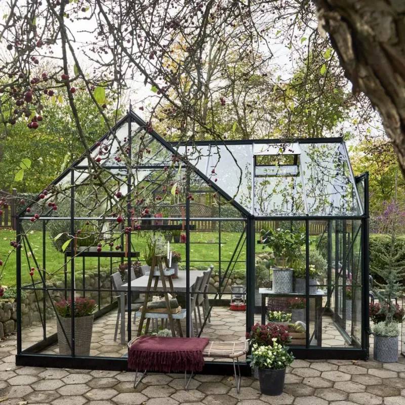 Halls Garden Room Grøn 12,9 Mâ² M/3 Mm Hærdet Glas - Drivhus-Orangeri