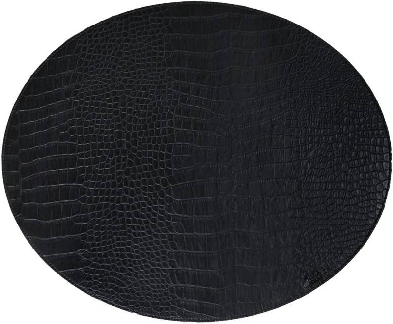 Dækkeserviet House Of Sander Snake Bordskåner Imiteret Læder Sort 36,5x44,5 Cm