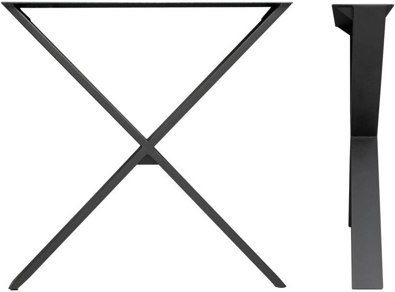 Bordben House Of Sander Slim X Base Til Plankebord Sort Stål Krydsstel H71ã—l70 Cm