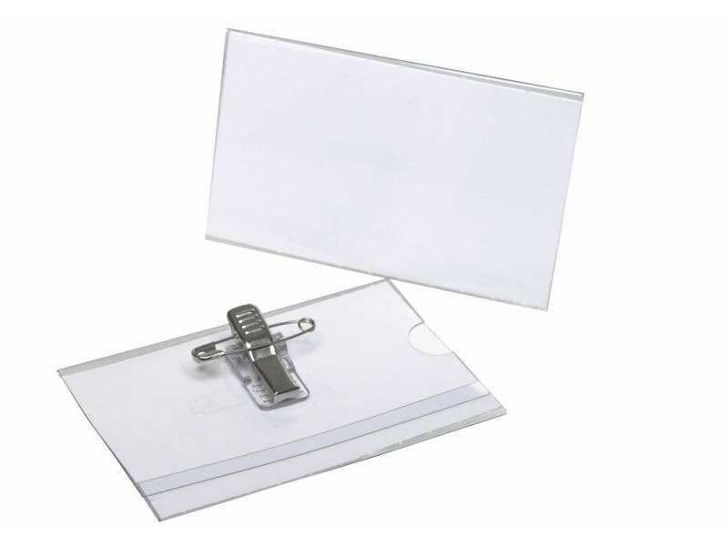 Navneskilt 55x90mm M/Nål Og Klemme 50 Stk. - Bantex