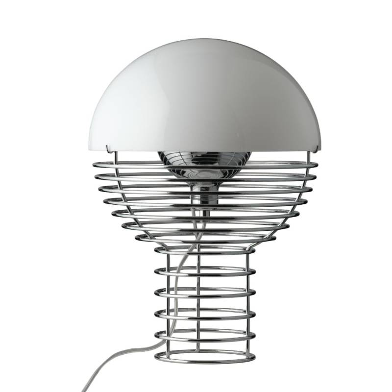 Wire Bordlampe Krom/Hvid ø30 - Verpan