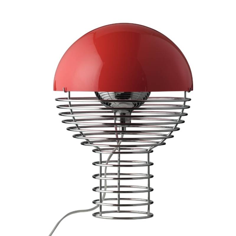 Wire Bordlampe Krom/Rød ø30 - Verpan