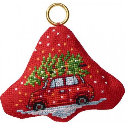 Permin Broderikit Bil I Klokke 9x8cm