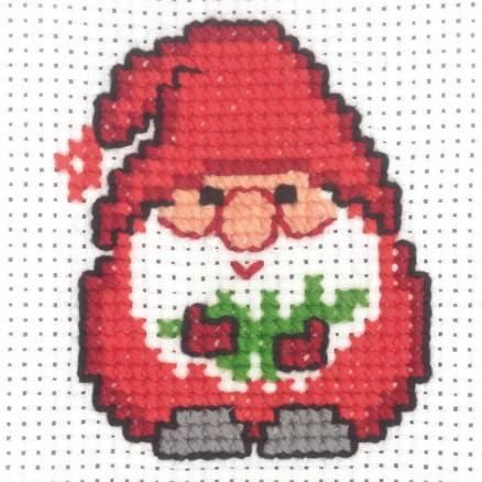 Permin Broderikit Aida Elf Med Fyrretræ 10x10cm