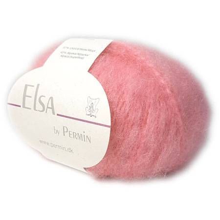 Elsa By Permin - Alpaca Uld & Børstet Uldgarn - Fv 880708 Lyserød