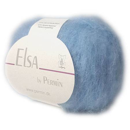 Elsa By Permin - Alpaca Uld & Børstet Uldgarn - Fv 880710 Lyseblå
