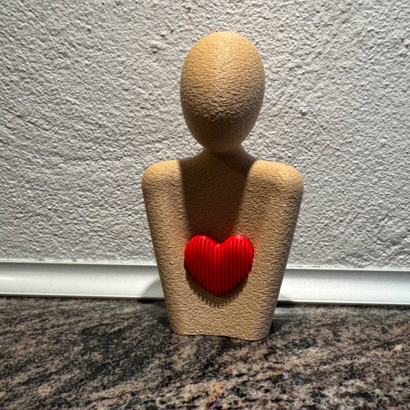 Sabre Mor Dag Figur Med Hjerterum - Hvid / Latte Brun - Jm Dimensions