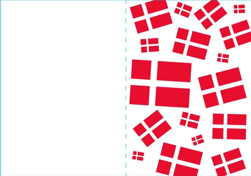 Kort 4/4 M/Konvolutter Flag/Jordbær - Bog & Idé