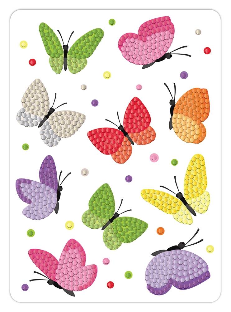 Diamond Art Sommerfugle Farvede 13 X 18 Cm - Bog & Idé