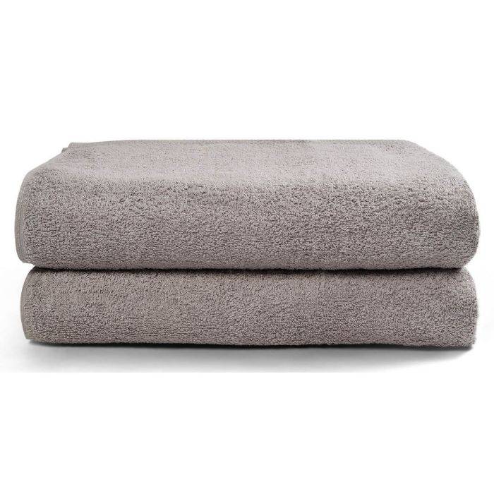 Badehåndklæder - 2 Stk. - 70x140 Cm - Lysegrå - 100% Bomuld - Håndklædepakke Fra Nordisk Tekstil