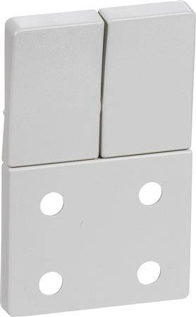 Lk Fuga - Tangenter Og Afdkning Til Dobbelt Stikkontakt Uden Jord Og Med 1-Polede Afbrydere, 1 Modul, Lysegr - Lauritz Knudsen