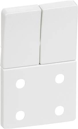 Lk Fuga - Tangenter Og Afdkning Til Dobbelt Stikkontakt Uden Jord Og Med 1-Polede Afbrydere, 1 Modul, Hvid - Lauritz Knudsen