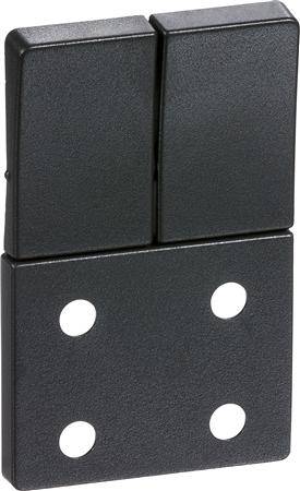 Lk Fuga - Tangenter Og Afdkning Til Dobbelt Stikkontakt Uden Jord Og Med 1-Polede Afbrydere, 1 Modul, Koksgr - Lauritz Knudsen