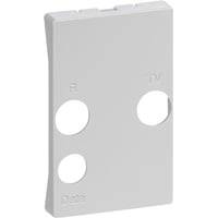Lk Fuga - Afdkning Til Antenneudtag Med 2 Stk. Iec-Stik (tv/Radio) Og 1 Stk. F-Connector (data), 1 Modul, Lysegr - Lauritz Knudsen