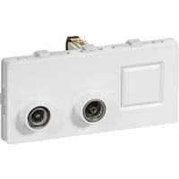 Lk Fuga - Antenne/Dataudtags Slutdse Til Tv, Fm Radio Og Actassi Rj45 Konnektor El.lign. (td301), 2 Modul, Hvid - Lauritz Knudsen