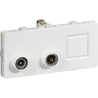 Lk Fuga - Antenne/Dataudtags Sljfedse Til Tv, Fm Radio Og Actassi Rj45 Konnektor El.lign. (td304), 2 Modul, Hvid - Lauritz Knudsen