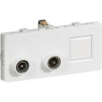 Lk Fuga - Antenne/Dataudtags Sljfedse Til Tv, Fm Radio Og Actassi Rj45 Konnektor El.lign. (td312), 2 Modul, Hvid - Lauritz Knudsen