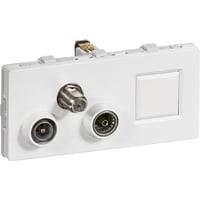 Lk Fuga - Antenne/Dataudtags Slutdse Til Tv, Fm Radio, Satellit Og Actassi Rj45 Konnektor El.lign. (td352), 2 Modul, Hvid - Lauritz Knudsen