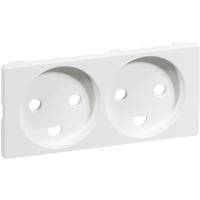 Lk Fuga - Afdkning Til Vandret Dobbelt Stikkontakt Med Jord, 2 Modul, Hvid - Lauritz Knudsen