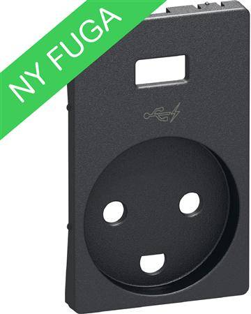 Lk Fuga - Afdkning Til Stikkontakt Med Jord Og Usb-Lader, 1 Modul, Koksgr - Lauritz Knudsen