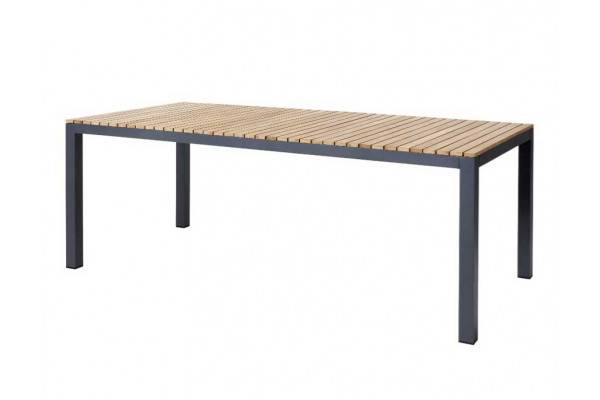 Vita Havebord - 100x208 Cm - Antracit/Teak