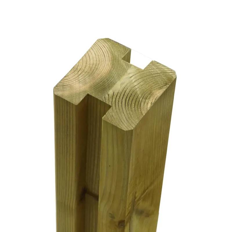 Omlimet H-Stolpe I Trykimprægneret Til Glas 9x9x267cm - Fence-Line