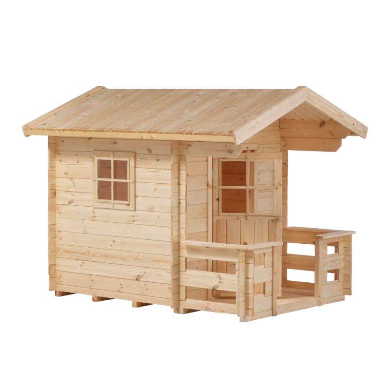 Plus Legehus 134ã—134 Cm + 58 Cm Terrasse - Ubehandlet - Inkl. Tagpap - 167410-1 - Plus A/S