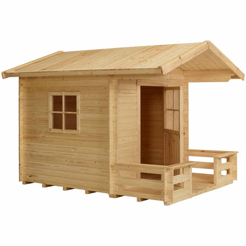 Plus Legehus 182ã—161 Cm + 72 Cm Terrasse - Ubehandlet - Inkl. Tagpap - 167440-1 - Plus A/S