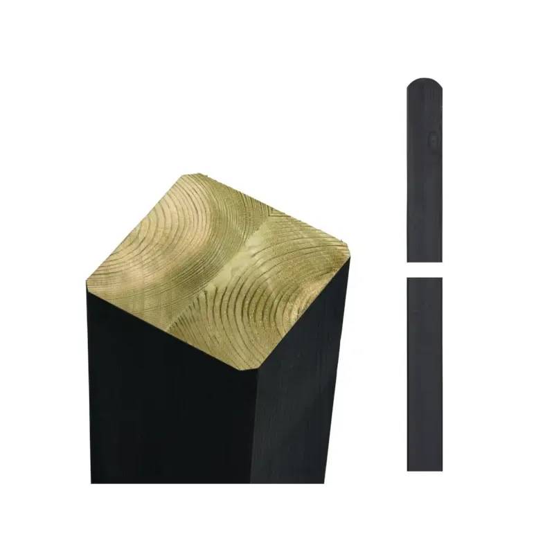 Plus Omlimede Stolper 90x90mm X238cm - Sort - Plus A/S