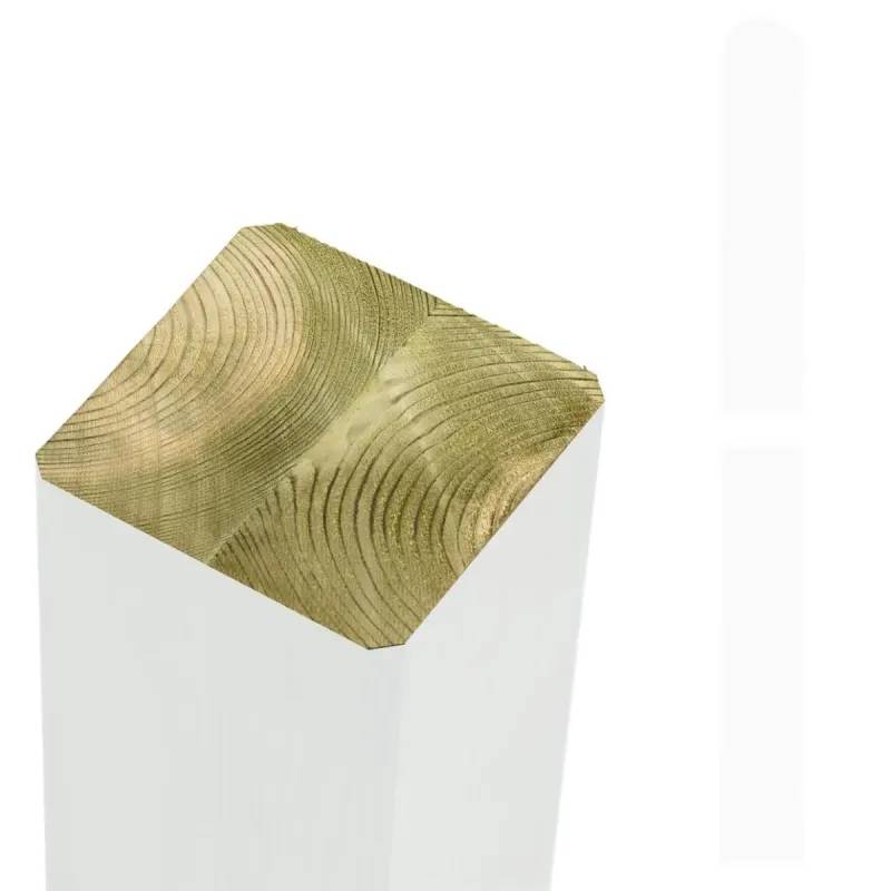 Plus Omlimede Stolper 90x90mm X187cm Hvid - Plus A/S